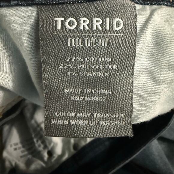 Torrid luxe slim boot jeans dark wash denim flare mid rise plus size 20R - Picture 7 of 12